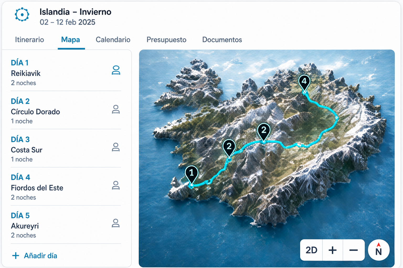 Organiza el viaje en el mapa con MyTravelHub